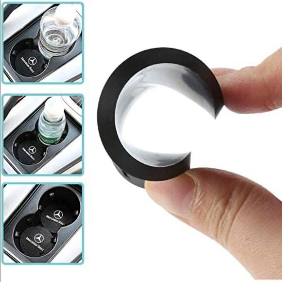 Mercedes Benz cup Coasters in black. Set of 2 NWT - Picture 4 of 10